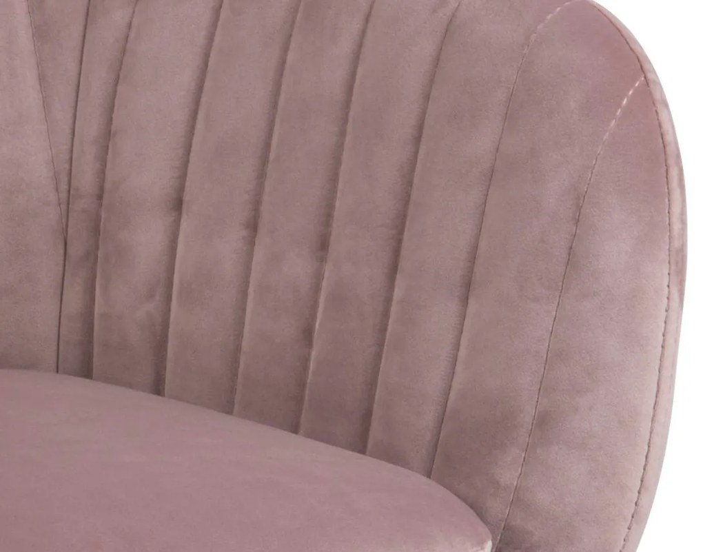 Καρέκλα Oakland 197, Dusty pink, 83x57x61cm, Ταπισερί, Ξύλινα, Μέταλλο, Μπράτσα