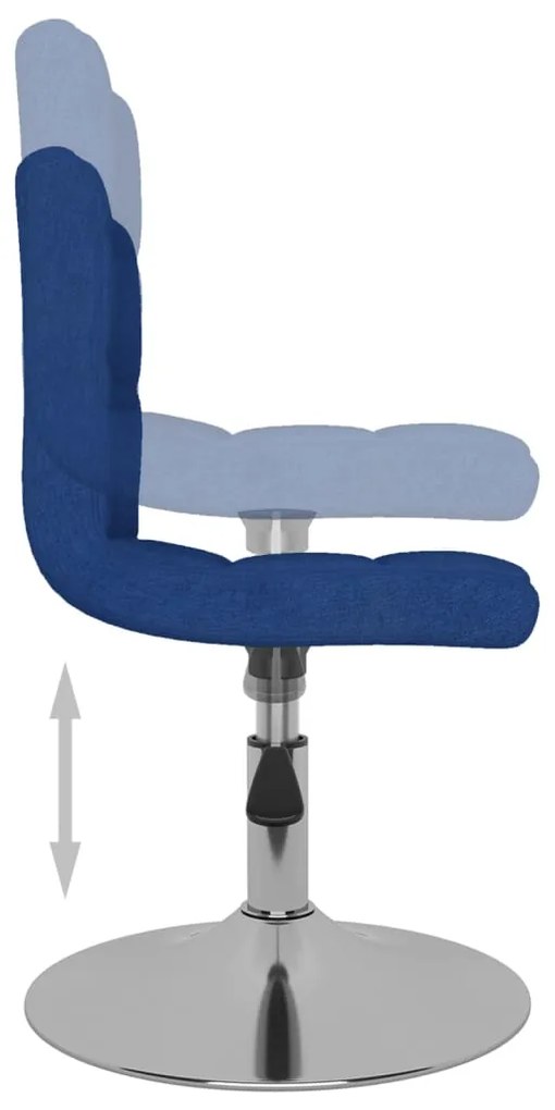 vidaXL Καρέκλες Τραπεζαρίας Περιστρεφόμενες 6 τεμ. Μπλε Υφασμάτινες