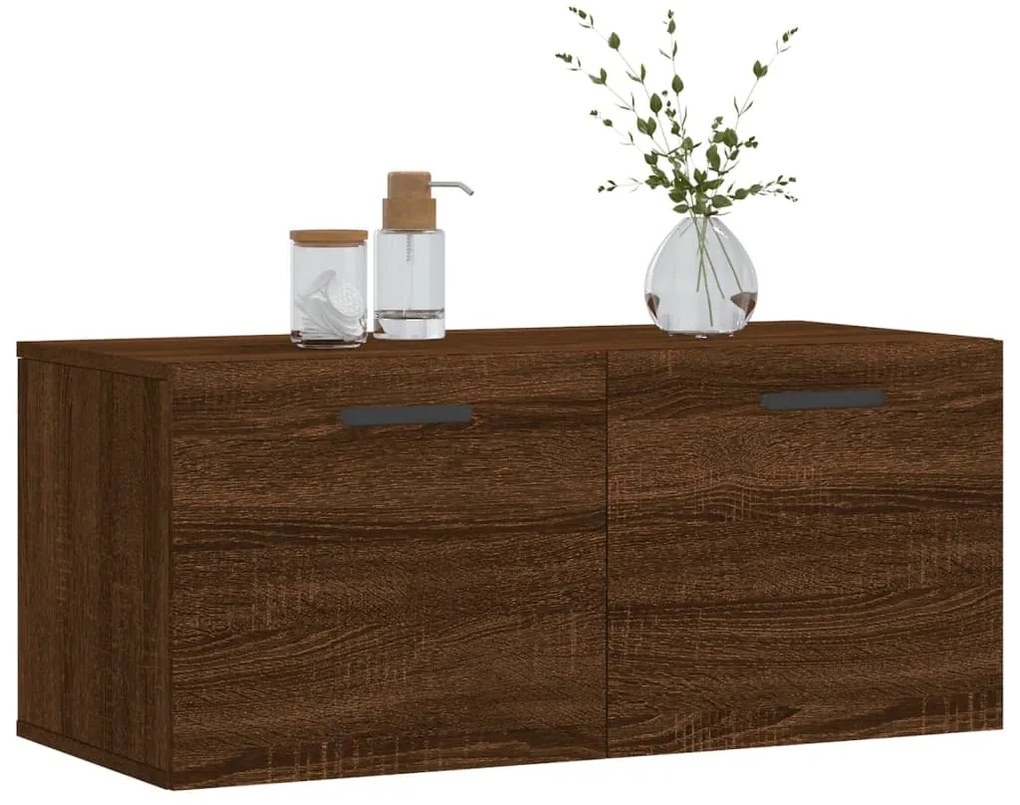 vidaXL Ντουλάπι Τοίχου Καφέ Δρυς 80x36,5x35 εκ. Επεξεργασμένο Ξύλο