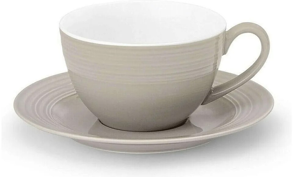 Φλυτζάνι Τσαγιού Με Πιατάκι Jasper 25.022.16 250ml Taupe Cryspo Trio Πορσελάνη