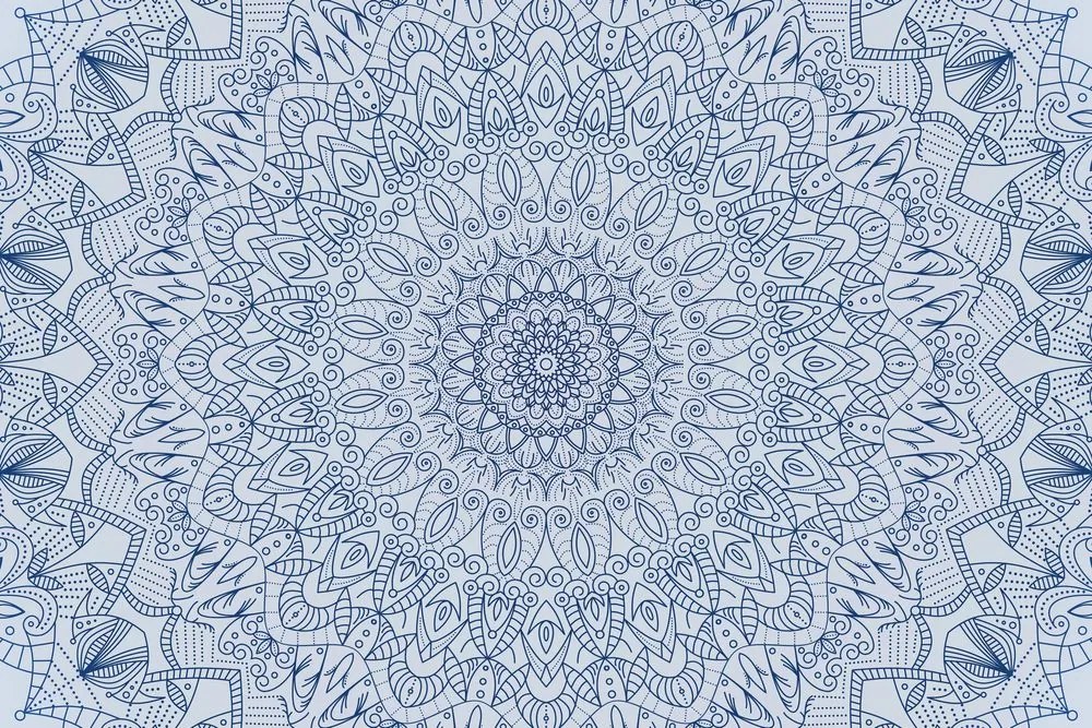 Εικόνα λεπτομερή διακοσμητική Mandala σε μπλε - 60x40