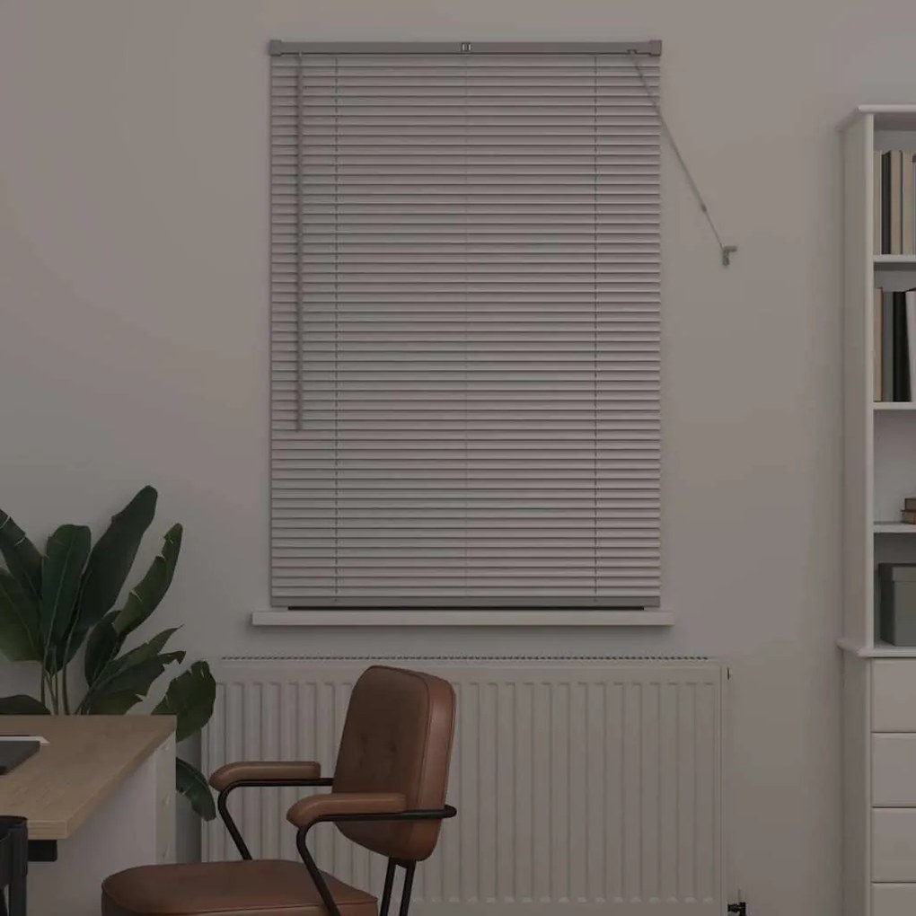 vidaXL Ρολό Παραθύρου με κουρτίνες Ασημί 80 x 130 εκ Αλουμίνιο