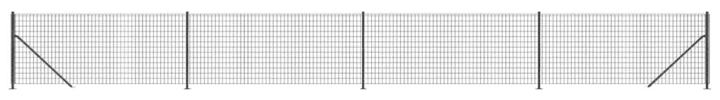 Συρματόπλεγμα Περίφραξης Ανθρακί 0,8x10 μ. με Βάσεις Φλάντζα - Ανθρακί