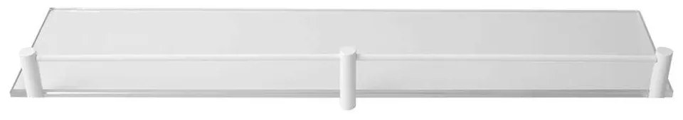 Εταζέρα Γυάλινη Mensole 066666 60cm White Mat Karag Ανοξ.Ατσάλι,Γυαλί