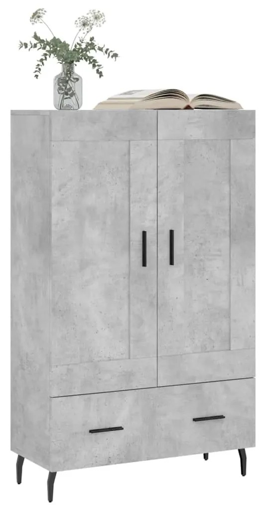 vidaXL Ντουλάπα Γκρι Σκυροδέματος 69,5 x 31 x 115 εκ. Επεξεργ. Ξύλο