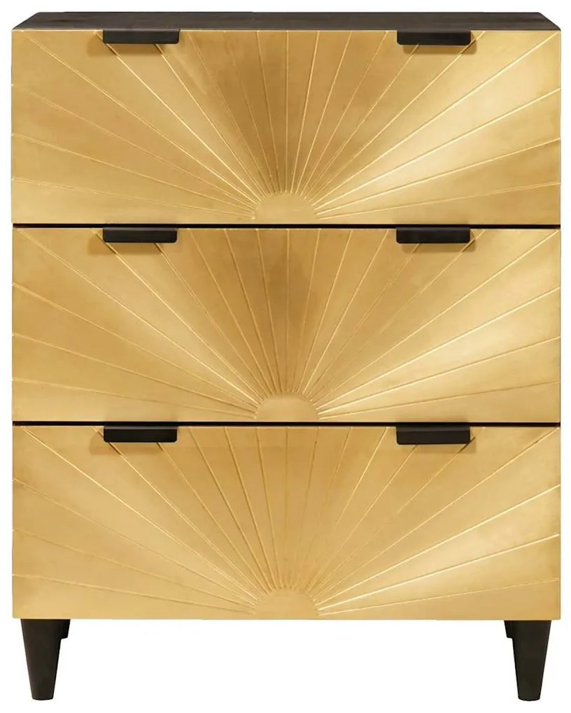 vidaXL Πλαϊνό γραφείο 2 pcs Μαύρο και Χρυσό 60 x 33 x 75 cm