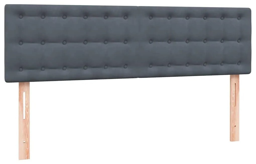 Box Spring Κρεβάτι με στρώμα Σκούρο γκρι 160x220 cm Βελούδινο - Γκρι