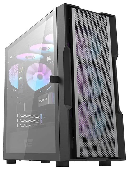 Darkflash DK431 Mesh  θήκη υπολογιστή (μαύρη) + 4 ανεμιστήρες ARGB