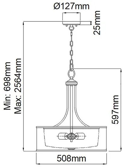 Κρεμαστό Φωτιστικό Οροφής 4xE27 60W IP20 Lacey Elstead Lighting KL-LACEY-P-L-MB Μπρονζέ