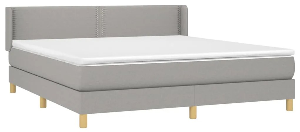 ΚΡΕΒΑΤΙ BOXSPRING ΜΕ ΣΤΡΩΜΑ ΑΝΟΙΧΤΟ ΓΚΡΙ 180X200 ΕΚ. ΥΦΑΣΜΑΤΙΝΟ 3130209