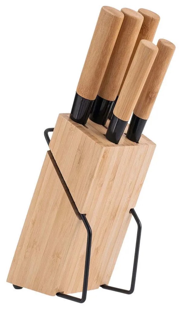 Μαχαίρια Κουζίνας Σε Σταντ (Σετ 6τμχ) Estia Bamboo Essentials 01-12854