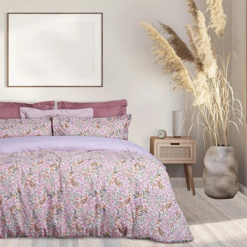 Σεντόνια 5414 Casual Με Λάστιχο (Σετ 4τμχ) Pink-Lila Das Home Υπέρδιπλο 170x235cm Βαμβάκι-Πολυέστερ