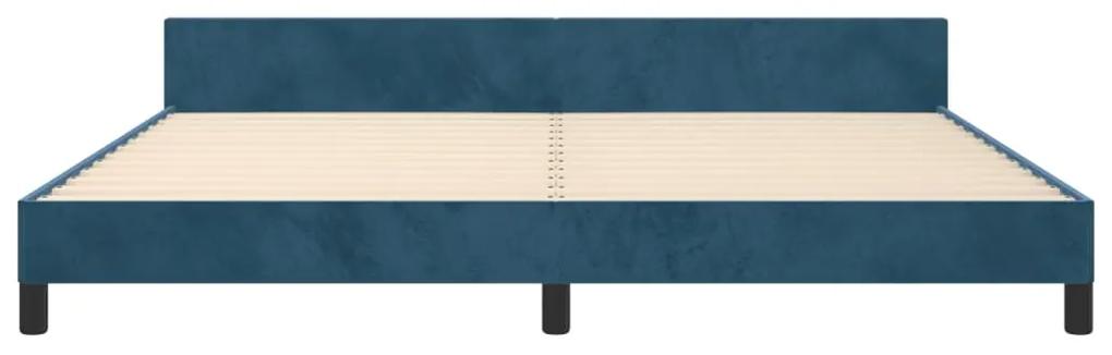 vidaXL Πλαίσιο Κρεβατιού με Κεφαλάρι Σκ. Μπλε 200x200 εκ. Βελούδινο