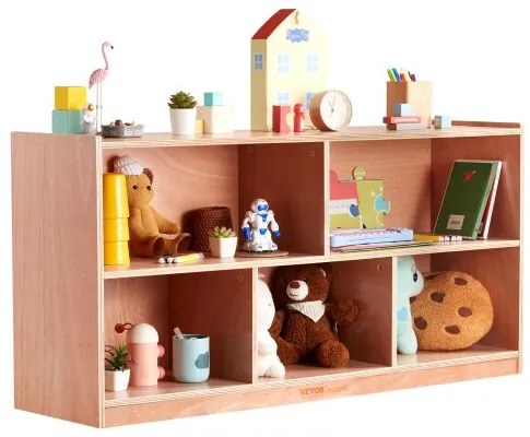 VEVOR Storage Shelf Tray Cabinet 5-Section Cubby Storage 2-Shelf for Home School