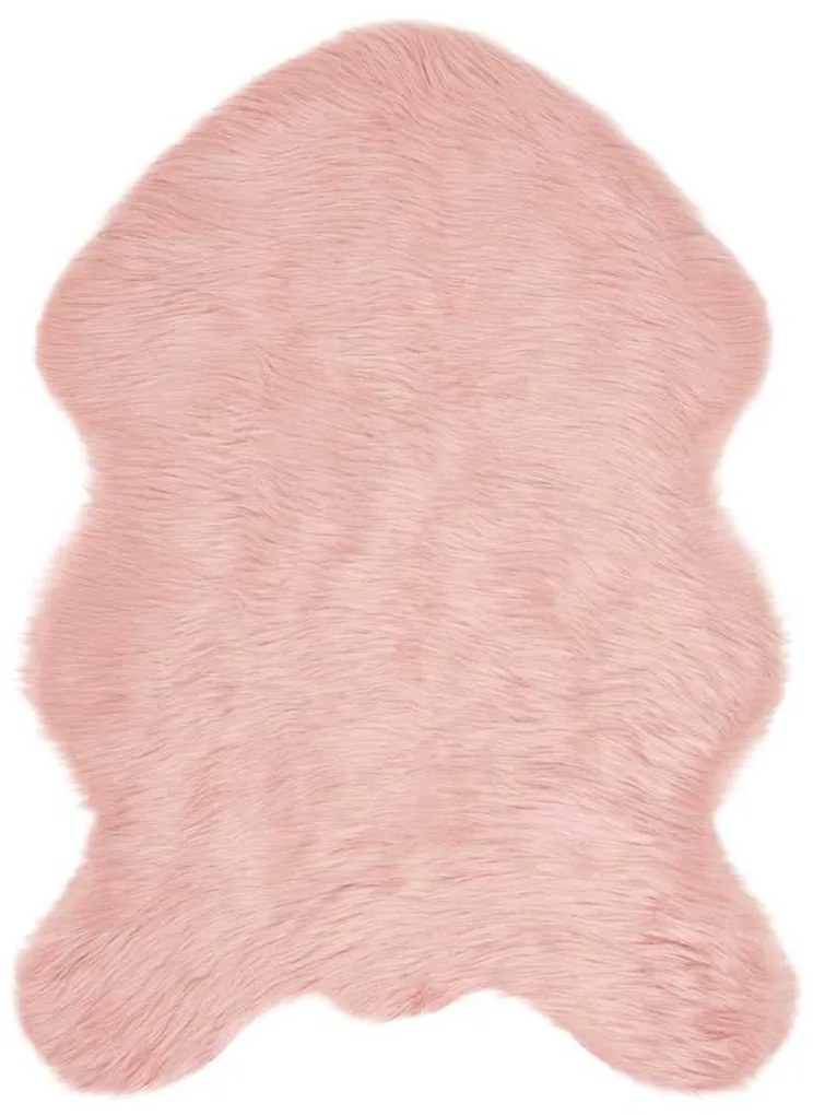 vidaXL Ψεύτικο Δέρμα Προβάτου Χαλί Tafalla Ροζ 60 x 90 cm Πολυεστέρας