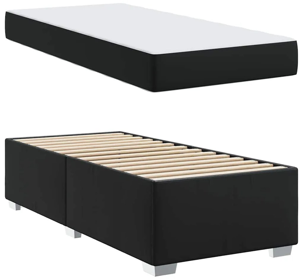 vidaXL Σκελετός Κρεβατιού Μαύρο 100 x 200 cm Τεχνητό δέρμα