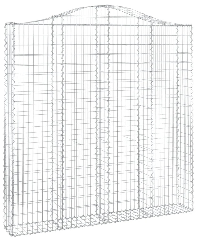 vidaXL Συρματοκιβώτια Τοξωτά 2 τεμ. 200x30x200/220 εκ. Γαλβαν. Ατσάλι