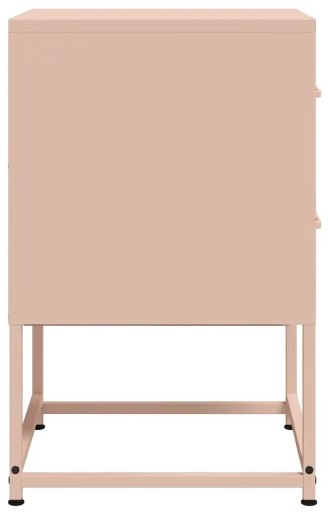 vidaXL Κομοδίνο Ροζ 36x39x60,5 εκ. από Χάλυβα