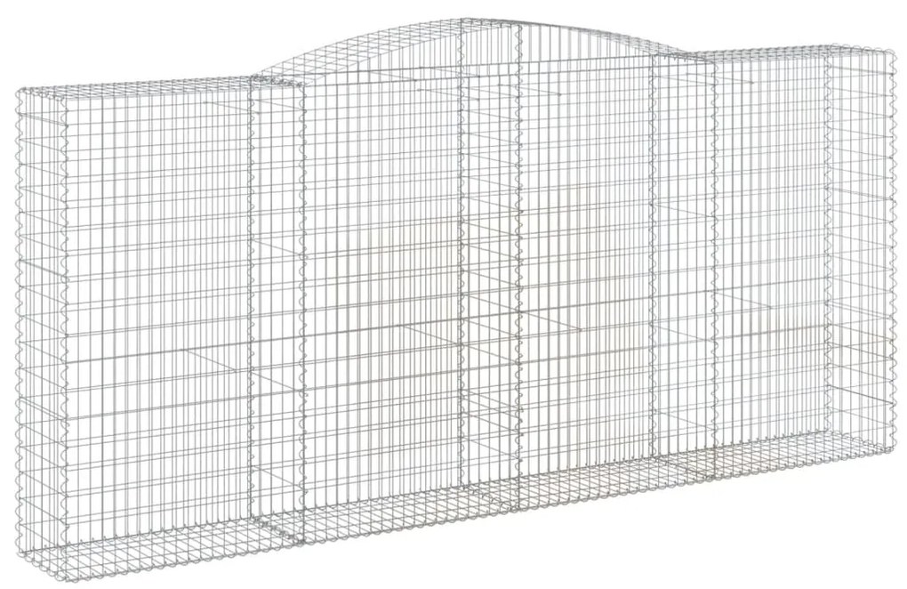vidaXL Συρματοκιβώτια Τοξωτά 4 τεμ. 400x50x180/200 εκ. Γαλβαν. Ατσάλι