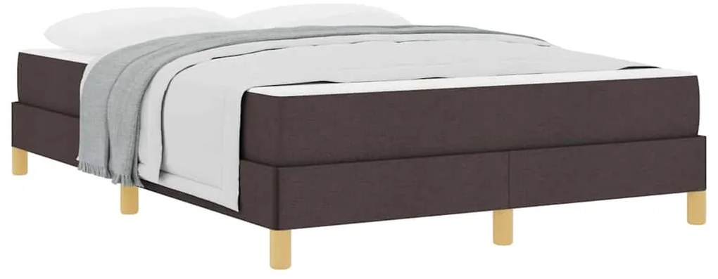 vidaXL Κρεβάτι με ελατήρια με στρώμα Σκούρο Καφέ 140 x 200 cm ύφασμα