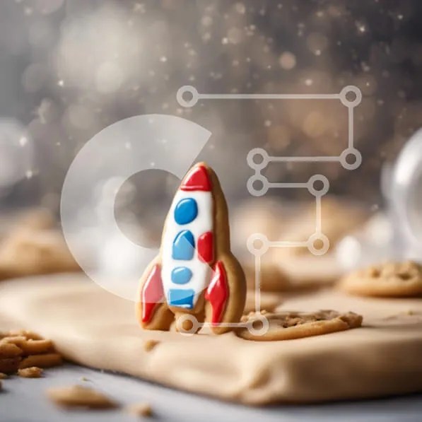 Intra Συλλεκτικό Ξύλινο Παζλ Plywood  4mm - Μπισκότο Rocket Ship σε τραπέζι πάρτι Σε Ξύλινο Κουτί - Διαστάσεις: 10x10 cm – 25 κομμάτια