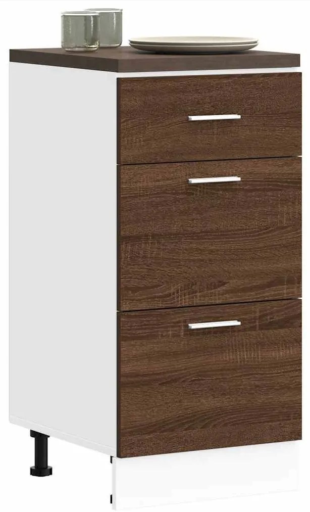 Κάτω ντουλάπι καφέ δρυς 40x46x81,5 cm Κατασκευασμένο ξύλο - Καφέ
