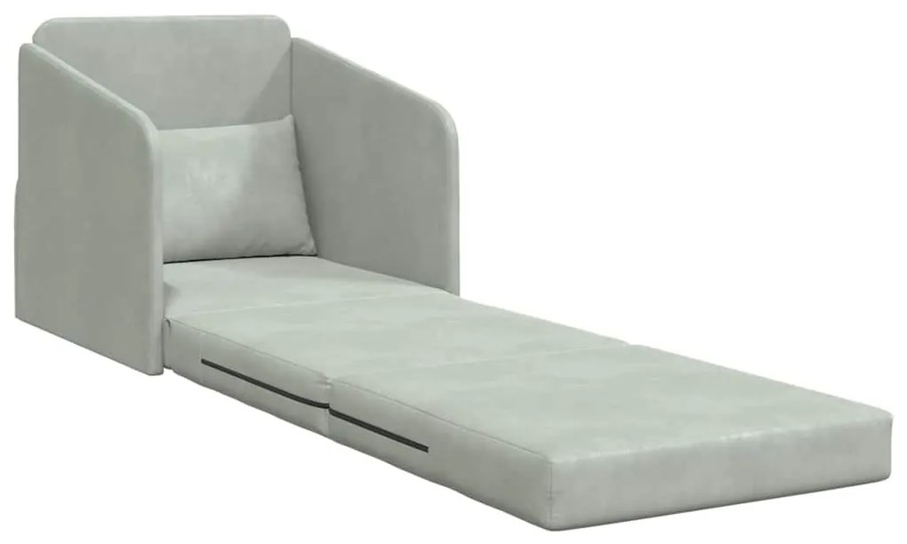 vidaXL Κρεβάτι καναπές Ανοιχτό γκρι 65 x 80 x 83 εκ. Βελούδο