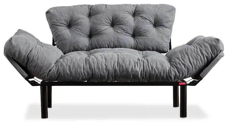 Καναπές κρεβάτι PWF-0018 2θέσιος με ύφασμα χρώμα γκρι 155x73x85cm Υλικό: FABRIC - METAL LEGS 071-000662