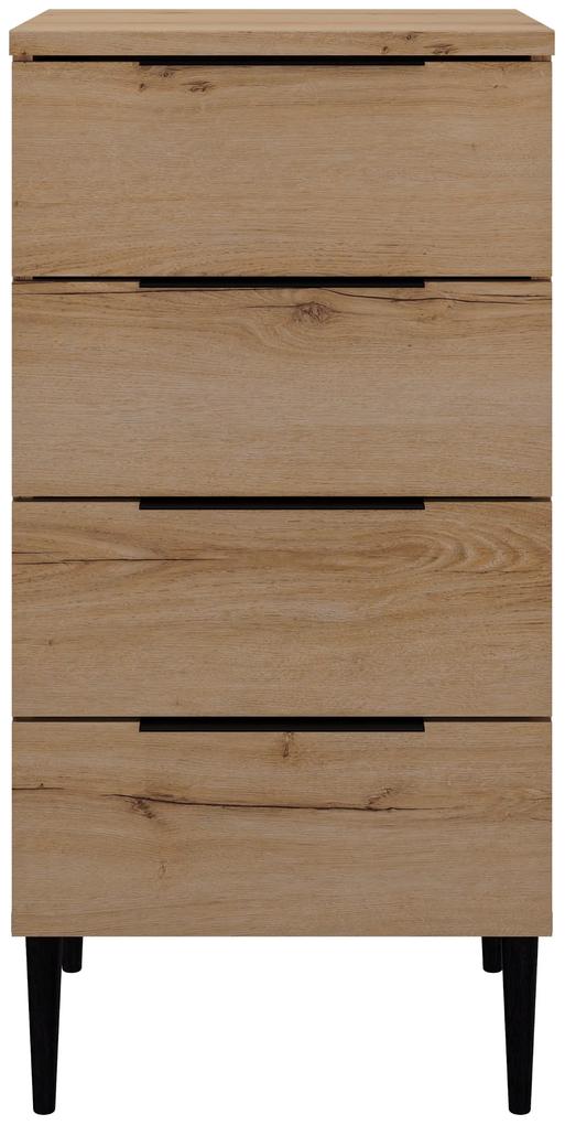Lucian συρταριέρα με 4 συρτάρια 48x45x98εκ. Helvezia Oak