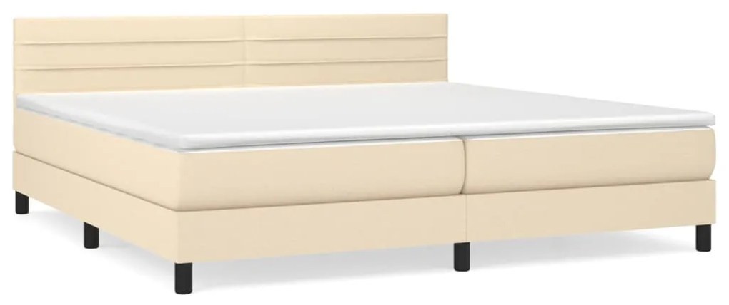 ΚΡΕΒΑΤΙ BOXSPRING ΜΕ ΣΤΡΩΜΑ ΚΡΕΜ 200X200 ΕΚ. ΥΦΑΣΜΑΤΙΝΟ 3140166