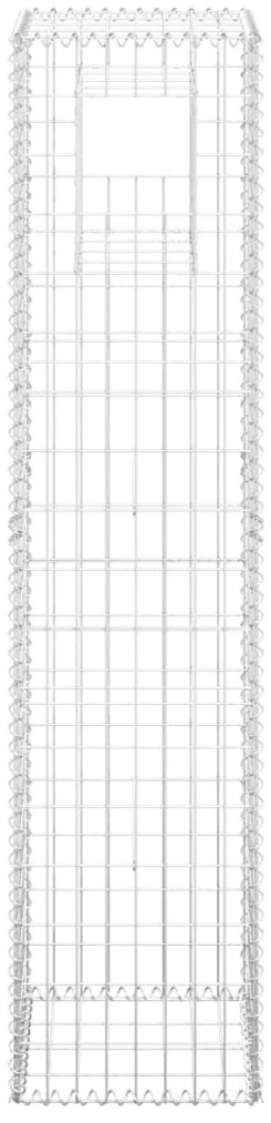 vidaXL Συρματοκιβώτια Στύλοι 2 τεμ. 40 x 40 x 180 εκ. Σιδερένιοι