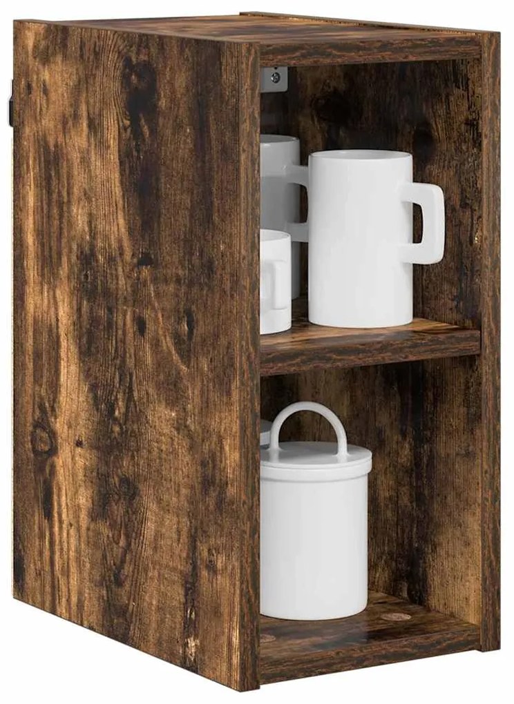 vidaXL Κρεμαστό ντουλάπι Καπνιστό Δρύς 20 x 29,5 x 40 εκ.