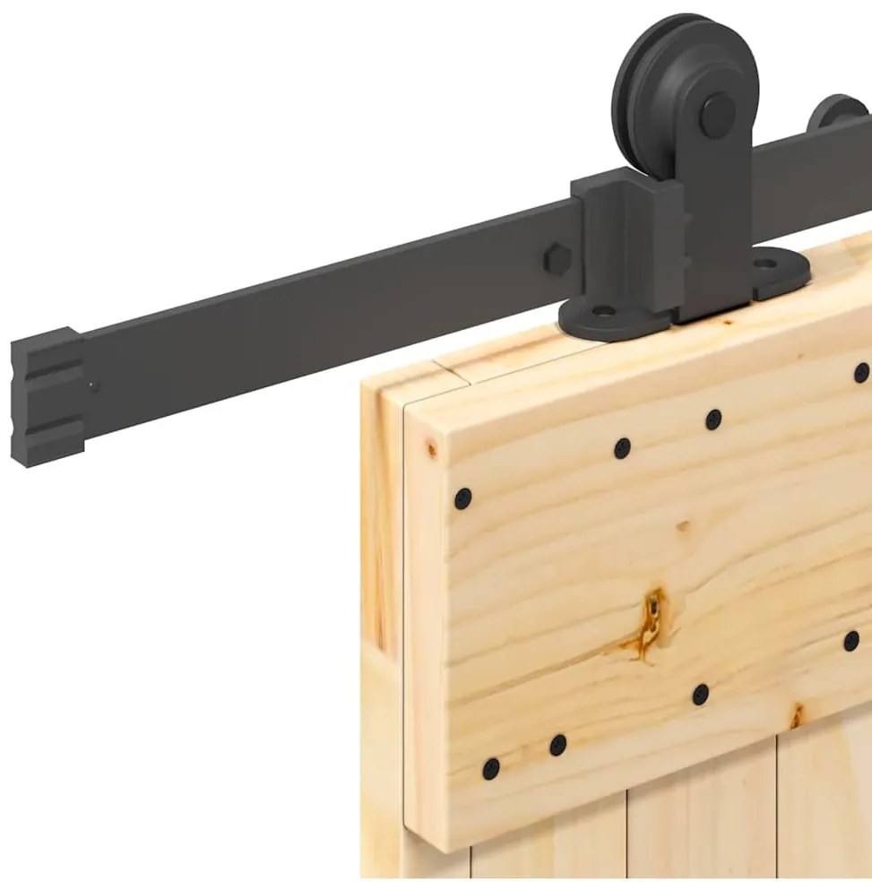 vidaXL Συρόμενη Μεσόπορτα με Μηχανισμό 100 x 210 εκ. Μασίφ Ξύλο Πεύκου