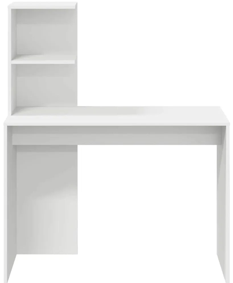 vidaXL Γραφείο με ράφι Λευκό 102 x 50 x 124 εκ. Επεξεργασμένο ξύλο