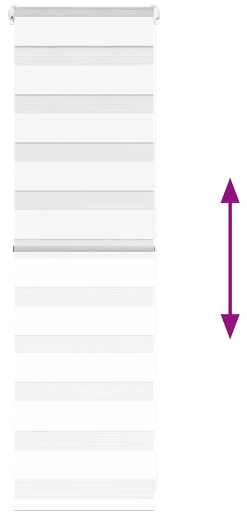 vidaXL Ζέβρα τυφλή Λευκό Πλάτος υφάσματος 45,9 εκ. Πολυεστέρας
