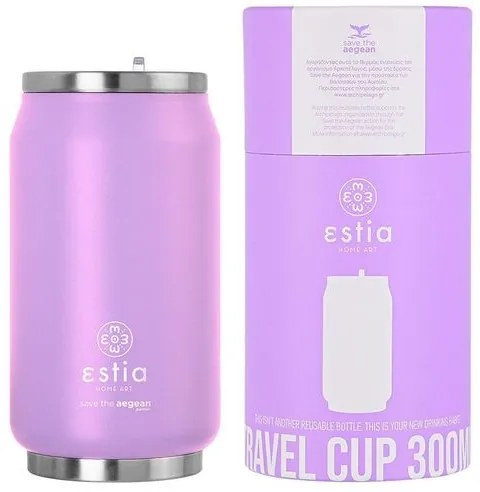 Estia Θερμός - Κούπα Travel Cup Save The Aegean 300ml Lavender Purple 01-16715
