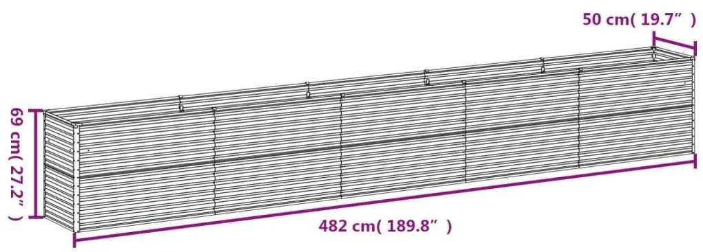 Ζαρντινιέρα 482 x 50 x 69 εκ. από Ατσάλι Σκληρυθέν στον Αέρα - Καφέ