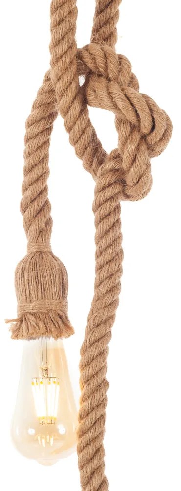 Artekko Hemp Rope Φωτιστικό Οροφής 2φωτο (Ε27) με Σχοινί (10x10x100)cm - 023-3303