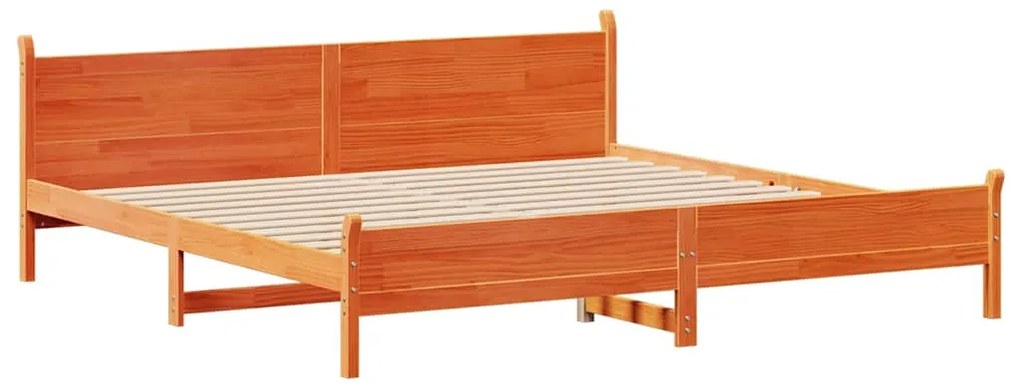 vidaXL Σκελετός Κρεβ. Χωρίς Στρώμα Καφέ Κεριού 200x200 εκ Μασίφ Πεύκο