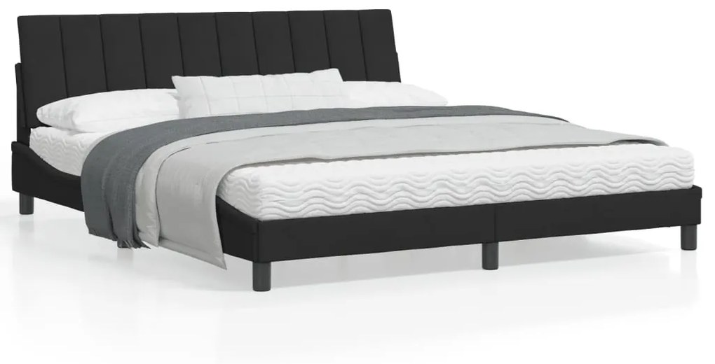 Πλαίσιο Κρεβατιού με LED χωρίς Στρώμα Hanko Μαύρο 180 x 200 εκ. Βελούδινο