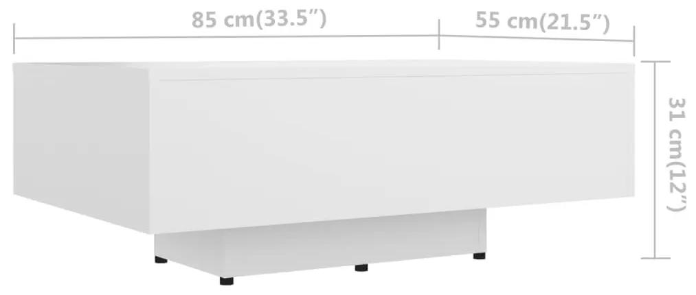 Τραπεζάκι Σαλονιού Λευκό 85 x 55 x 31 εκ. από Μοριοσανίδα - Λευκό