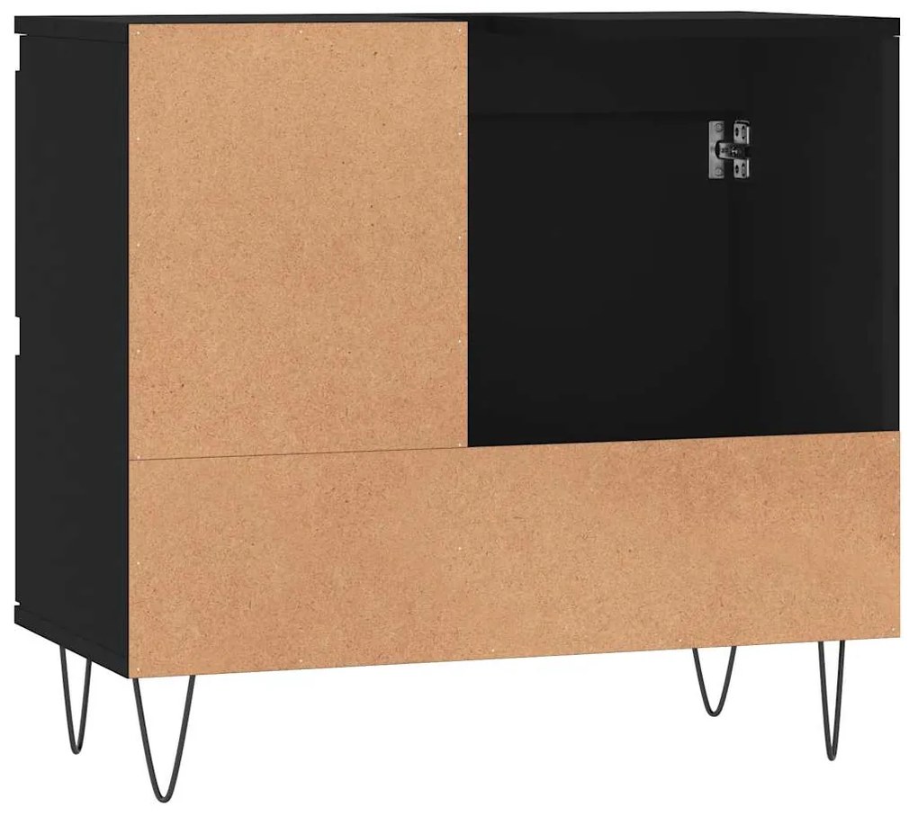 vidaXL Ντουλάπι Μπάνιου Μαύρο 65x33x60 εκ. Επεξεργασμένο Ξύλο