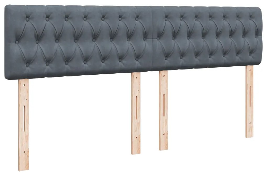 vidaXL Κρεβάτι Boxspring με Στρώμα Σκούρο Γκρι 180x200 εκ. Βελούδινο