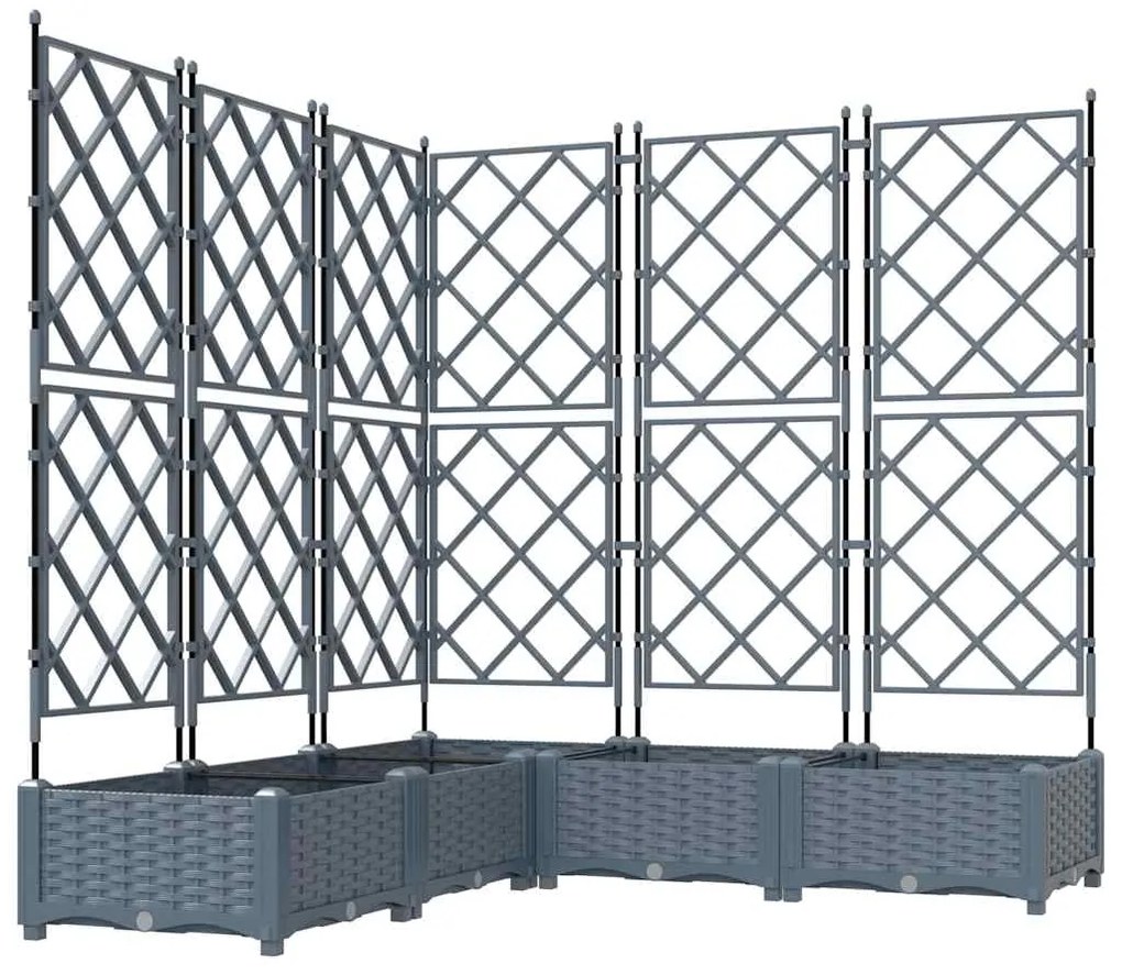 vidaXL Κηποτινάκι με Τρέλα 5 pcs Ανοιχτό γκρι 120 x 120 x 125.5 εκ. PP