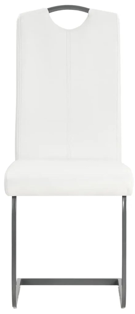 vidaXL Καρέκλες Τραπεζαρίας «Πρόβολος» 2 τεμ. Λευκές Συνθετικό Δέρμα