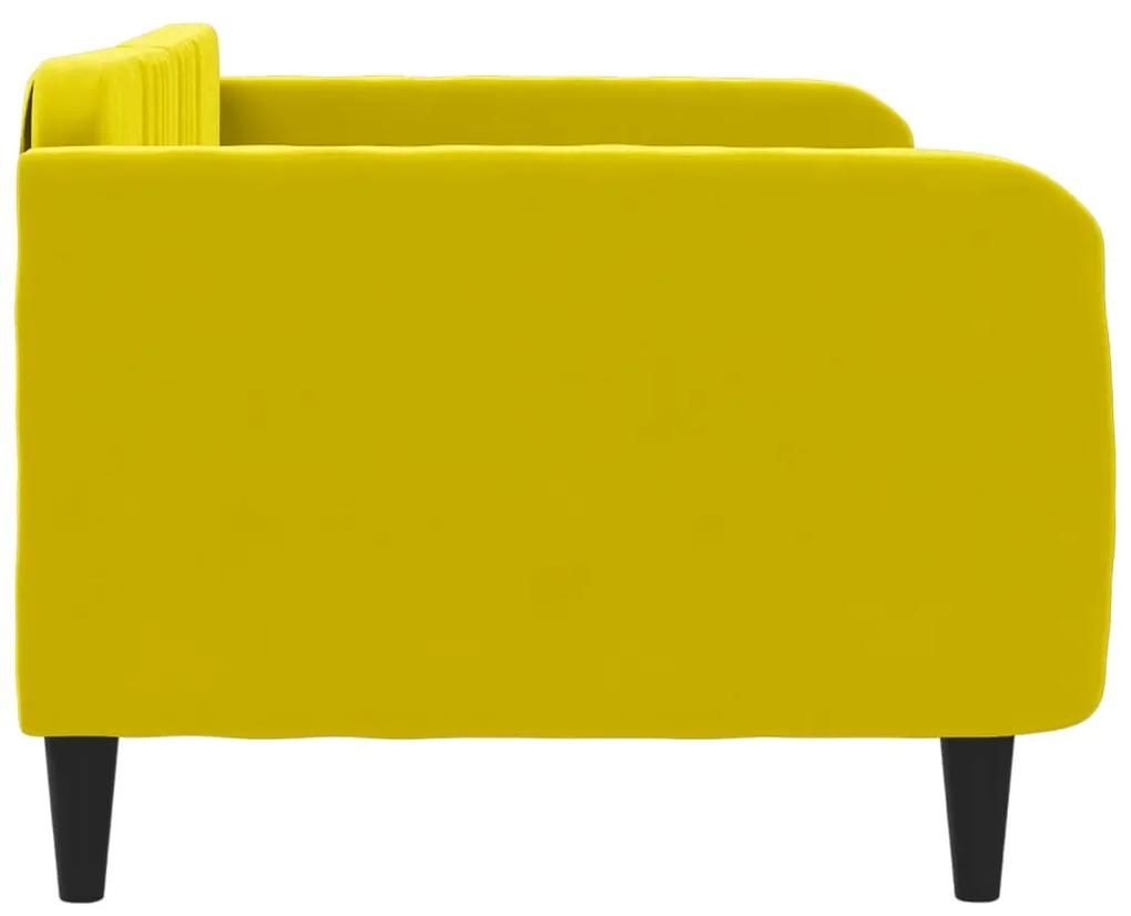 vidaXL Καναπές Κρεβάτι Κίτρινος 90 x 200 εκ. Βελούδινος
