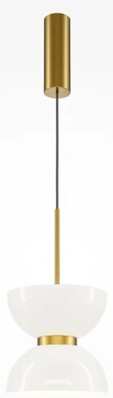 Κρεμαστό Φωτιστικό Οροφής LED 11W Γυαλί Kyoto Maytoni MOD178PL-L11G3K Λευκό-Χρυσό