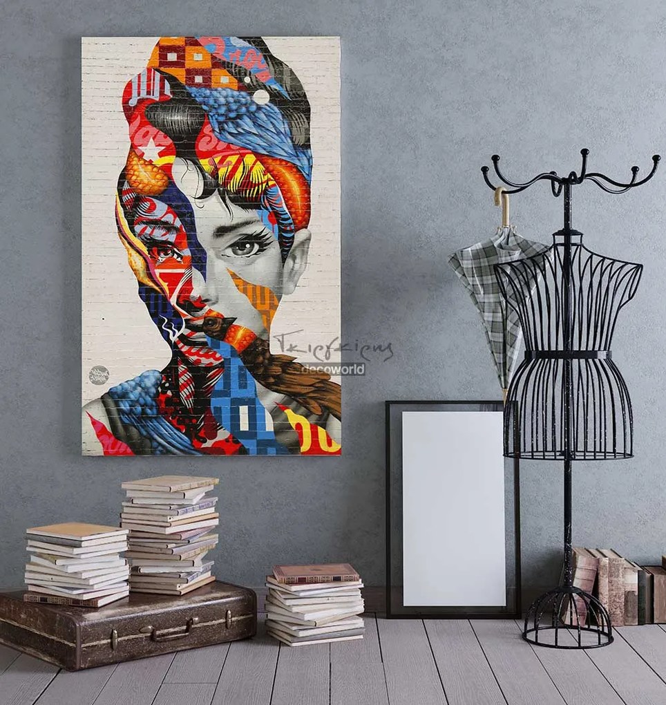 Πίνακας σε κάμβα με την Audrey Hepburn KNV376 80cm x 120cm