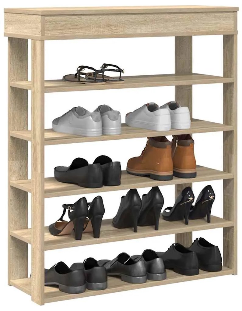 Ράφι παπουτσιών vidaXL Sonoma Oak 80x30x98 cm Κατασκευασμένο ξύλο