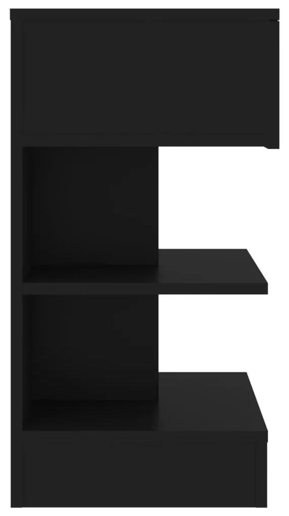 vidaXL Κομοδίνο Μαύρο 40 x 35 x 65 εκ. από Μοριοσανίδα